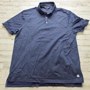 Brooks Brothers Polo Shirt Mens XL Blue Stripe Cotton Original Fit Golf Preppy